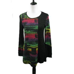 Sophie A Colorful Crew Neck Knit Tunic Size Small